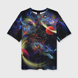 Женская футболка оверсайз Abstract space composition