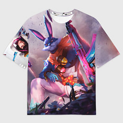 Женская футболка оверсайз Free Fire - Кролик