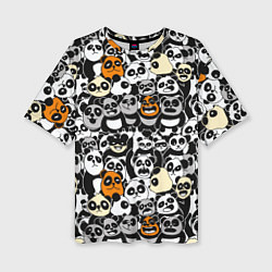 Женская футболка оверсайз Злобные панды