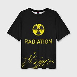 Женская футболка оверсайз Radiation - радиационная опасность