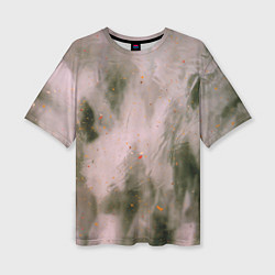 Женская футболка оверсайз Абстрактный туман и следы красок