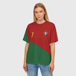 Футболка оверсайз женская Роналду сборная Португалии, цвет: 3D-принт — фото 2