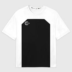 Женская футболка оверсайз FIRM черно-белая