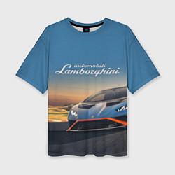 Женская футболка оверсайз Lamborghini Huracan STO - car racing