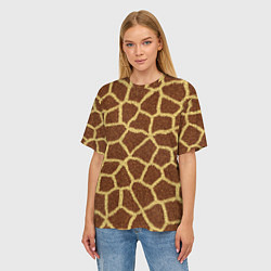 Футболка оверсайз женская Текстура жирафа, цвет: 3D-принт — фото 2