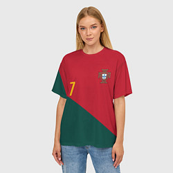 Футболка оверсайз женская Роналду ЧМ 2022 сборная Португалии, цвет: 3D-принт — фото 2