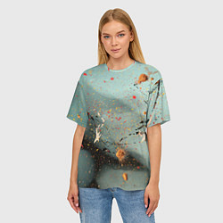Футболка оверсайз женская Светлый туман и разные краски, цвет: 3D-принт — фото 2