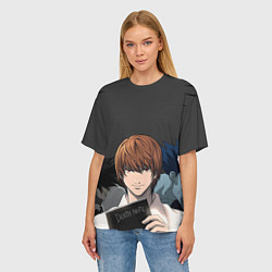 Футболка оверсайз женская Death note, цвет: 3D-принт — фото 2