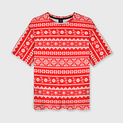 Футболка оверсайз женская Jacquard pattern, цвет: 3D-принт