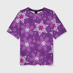 Женская футболка оверсайз Violet snow