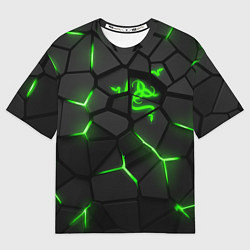 Женская футболка оверсайз Razer green neon