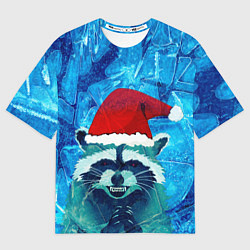 Футболка оверсайз женская Енот во льдах, цвет: 3D-принт