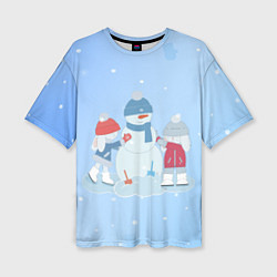 Женская футболка оверсайз Самый лучший снеговик