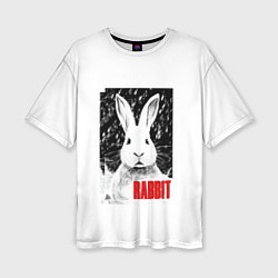 Женская футболка оверсайз Строгий кролик