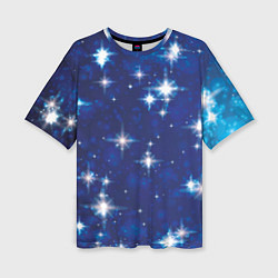 Женская футболка оверсайз Сияющие и блестящие звезды в ночном небе