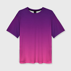 Женская футболка оверсайз Фиолетово малиновый градиент