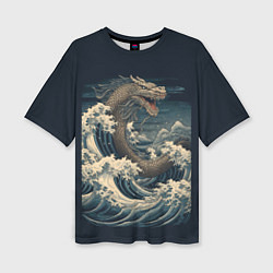 Женская футболка оверсайз Морской дракон в японском стиле