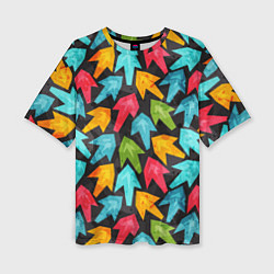 Женская футболка оверсайз Разноцветные стрелы