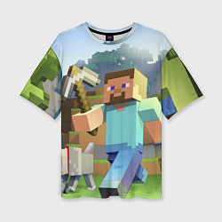 Футболка оверсайз женская Майнкрафт с киркой, цвет: 3D-принт
