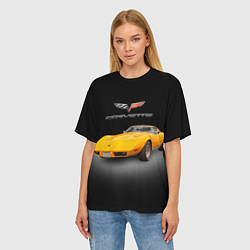 Футболка оверсайз женская Американский спорткар Chevrolet Corvette Stingray, цвет: 3D-принт — фото 2