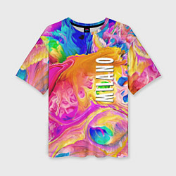 Женская футболка оверсайз Abstract colorful composition - Milano