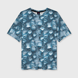 Женская футболка оверсайз Сочная текстура из ледяных кубиков