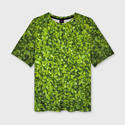 Женская футболка оверсайз Зеленая травка