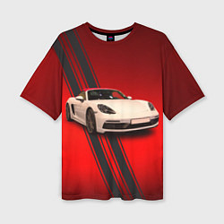 Женская футболка оверсайз Немецкий спортивный автомобиль Porsche