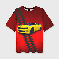 Женская футболка оверсайз Спортивный американский автомобиль Chevrolet Camar