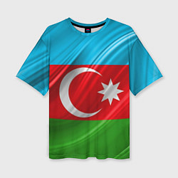 Футболка оверсайз женская Азербайджанский флаг, цвет: 3D-принт