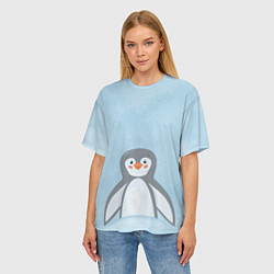 Футболка оверсайз женская Пингвиненок, цвет: 3D-принт — фото 2