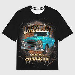 Женская футболка оверсайз Пикап Chevrolet Apache 3100 1959 года