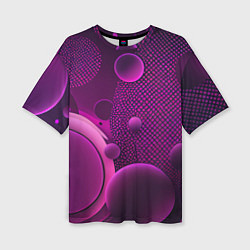 Футболка оверсайз женская Фиолетовые шары, цвет: 3D-принт