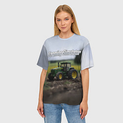 Футболка оверсайз женская Farming Simulator - Игрушечный зеленый, цвет: 3D-принт — фото 2