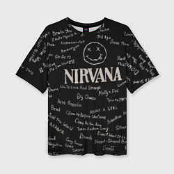 Женская футболка оверсайз Nirvana pattern