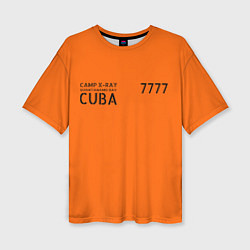 Футболка оверсайз женская Тюремная форма США в Гуантаномо на Кубе, цвет: 3D-принт