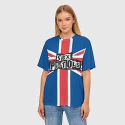 Футболка оверсайз женская Sex Pistols - панк рок, цвет: 3D-принт — фото 2