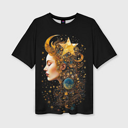 Женская футболка оверсайз Богиня ночи - нейросеть