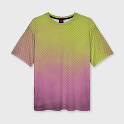Женская футболка оверсайз Салатово-розовый дым - Хуф и Ся
