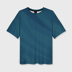 Женская футболка оверсайз Сине-зеленый плавные полосы