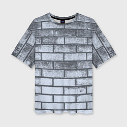Женская футболка оверсайз Grey wall