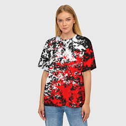 Футболка оверсайз женская Красная и белая краска, цвет: 3D-принт — фото 2