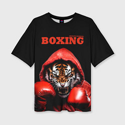 Женская футболка оверсайз Boxing tiger