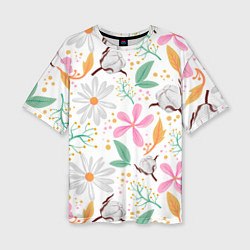 Женская футболка оверсайз Spring flowers