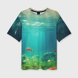 Женская футболка оверсайз Подводный мир