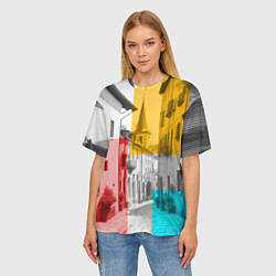 Футболка оверсайз женская Старый город, цвет: 3D-принт — фото 2