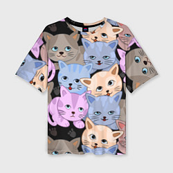 Женская футболка оверсайз Cats party