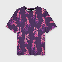 Женская футболка оверсайз Violet nature