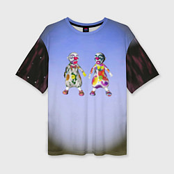 Женская футболка оверсайз Два чудаковатых клоуна