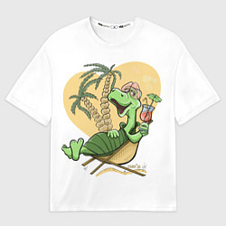 Футболка оверсайз женская Черепаха на отдыхе, цвет: 3D-принт